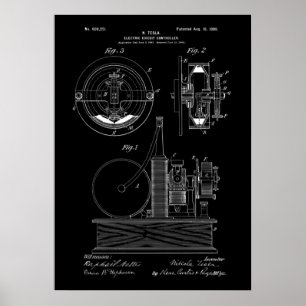 Affiche de brevet Nikola Tesla