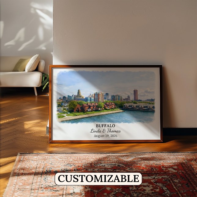 Affiche de Buffalo New York, Aquarelle, Sur mesure (Créateur téléchargé)
