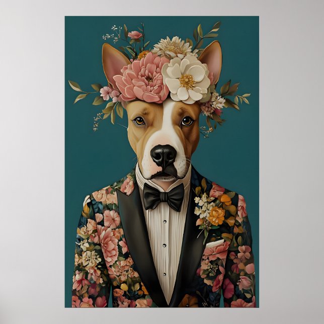 Affiche de Bull Terrier en costume, Bull Terrier (Devant)