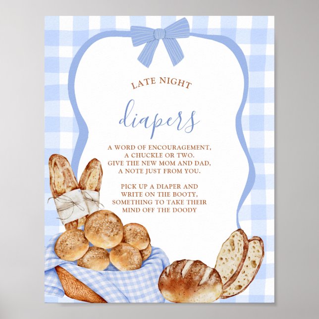 Affiche de Buns à carreaux Gingham Bleu pour la so (Devant)