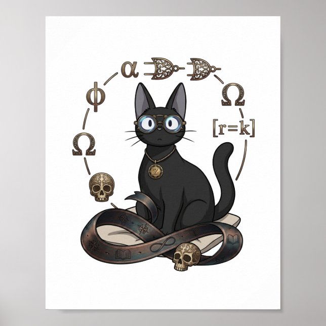 Affiche de bureau de Lady Justice Black Cat Law (Devant)