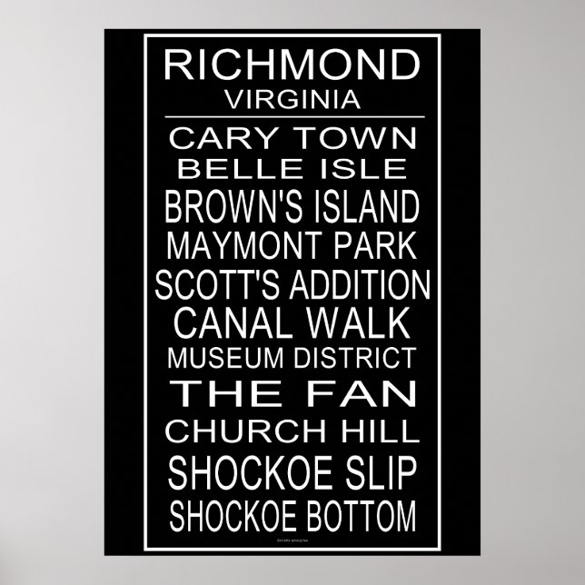 Affiche de bus de Richmond Virginie (Devant)