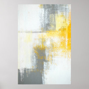 Affiche De "but art abstrait gris et Brown plus haut"