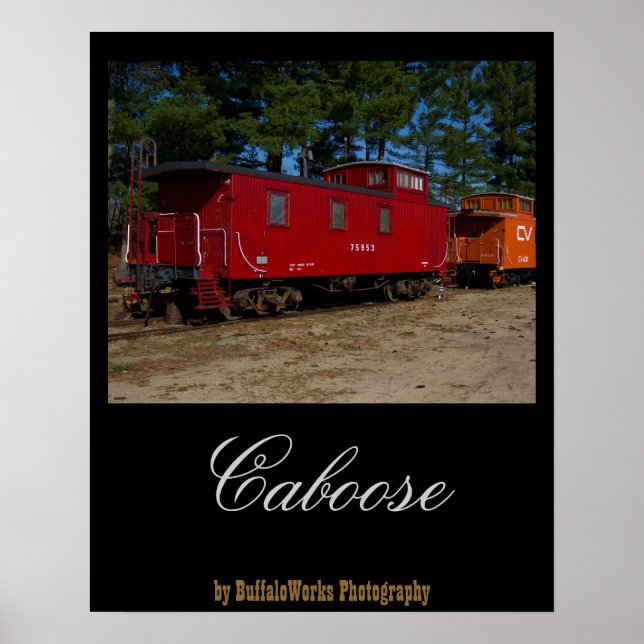 Affiche de caboose rouge et orange (Devant)