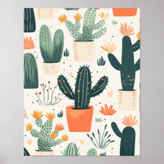Affiche de cactus amusante