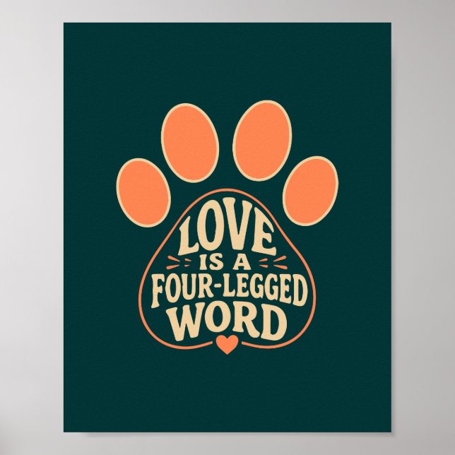 Affiche de cadeau de typographie d'empreinte de pa (Devant)