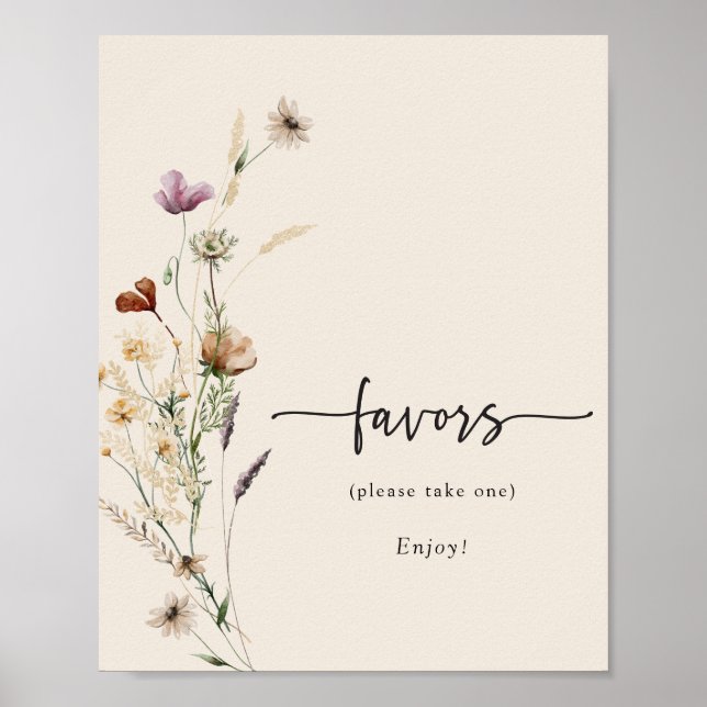 Affiche de cadeaux Boho Wildflowers (Devant)