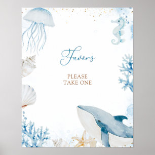 Affiche de cadeaux de fête de bébé d'été Ocean Sea