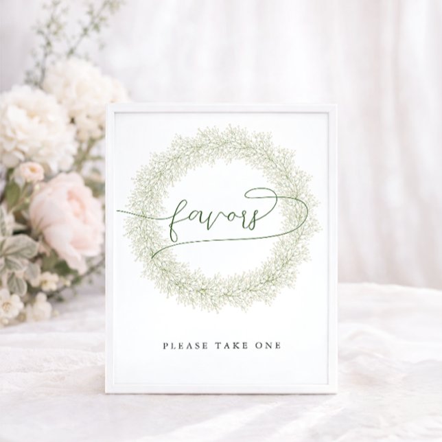 Affiche de cadeaux de fête de mariage Fleurs Blanc (Créateur téléchargé)