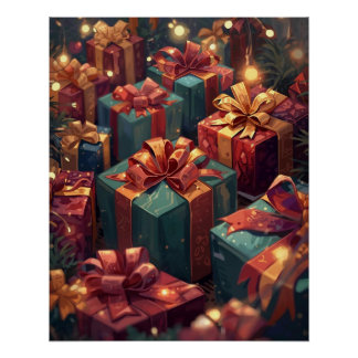 Affiche de cadeaux de Noël