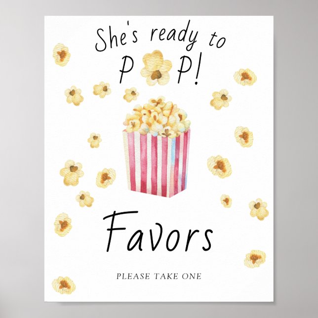 Affiche de cadeaux pour baby shower Popcorn (Devant)