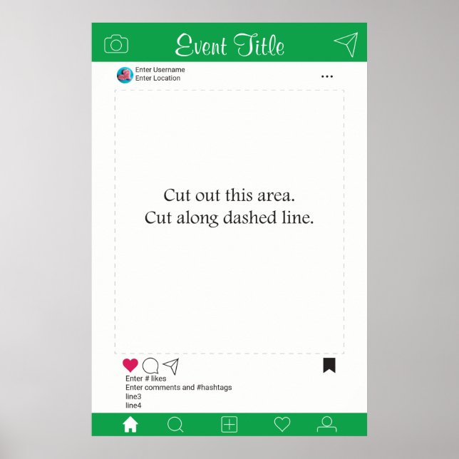 Affiche de cadre d'accessoire de Photomaton Vert e (Devant)