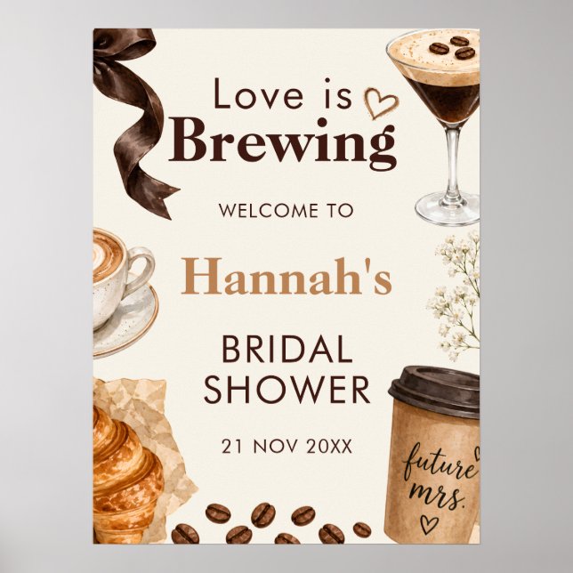 Affiche de café « L'amour est en train de se prépa (Devant)