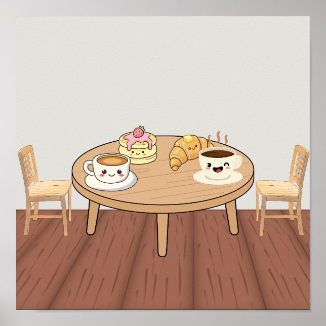 Affiche de Café Petit Déjeuner Cosy | Café, Crêpes (Devant)