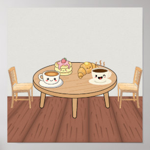 Affiche de Café Petit Déjeuner Cosy   Café, Crêpes