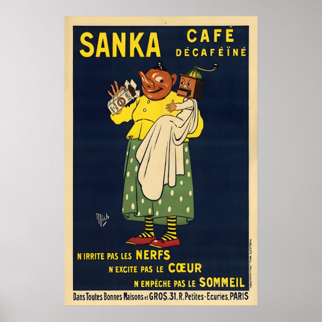 Affiche de café Sanka Vintage 1929 (Devant)