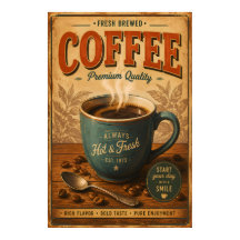 Affiche de café vintage | Décoration murale de cui