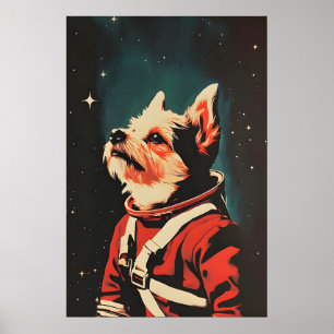 Affiche de Cairn Terrier Astronaute, Cairn Terrier