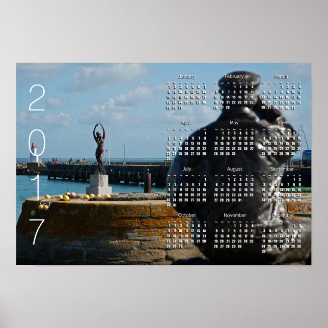 AFFICHE DE CALENDRIER 2017 LE PÊCHEUR ET LA SIRENE (Devant)