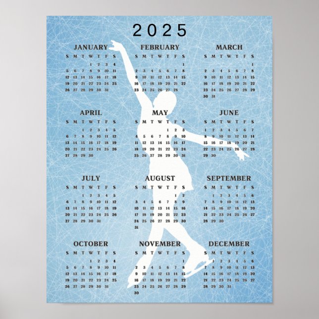 Affiche de calendrier 2025 de conception de patine (Devant)