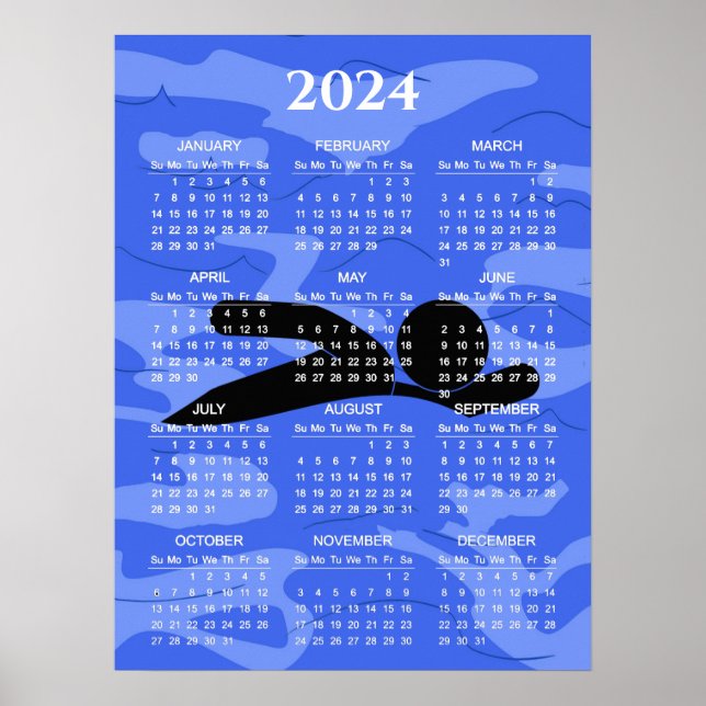 Affiche de calendrier de conception de natation 20 (Devant)