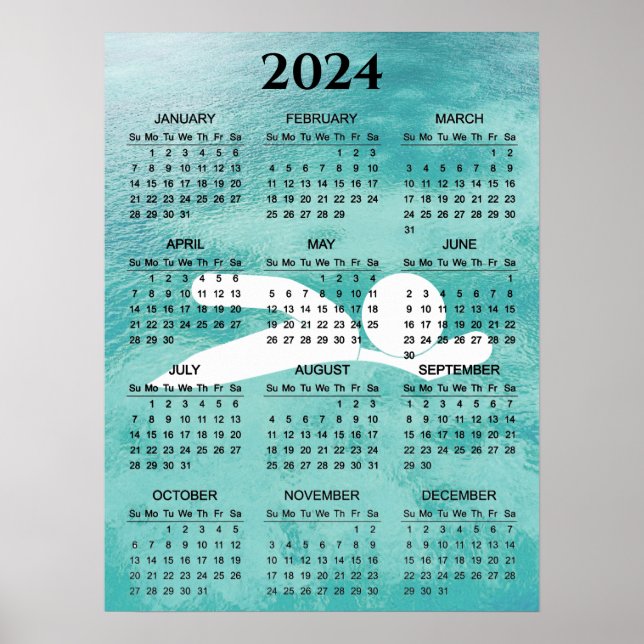 Affiche de calendrier de conception de natation 20 (Devant)