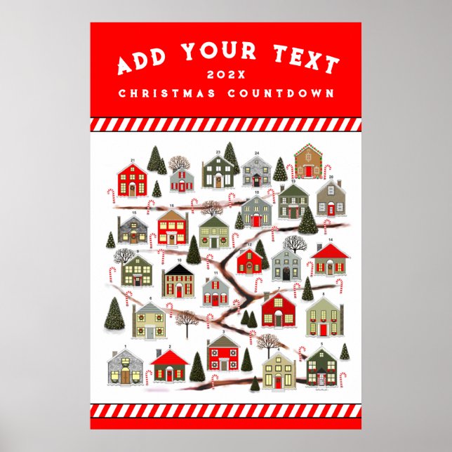 Affiche de calendrier de l'Avent de Noël (Devant)
