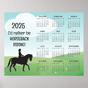 Affiche de calendrier de l'équitation 2025