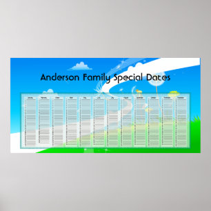 Affiche de calendrier éternel des pissenlits