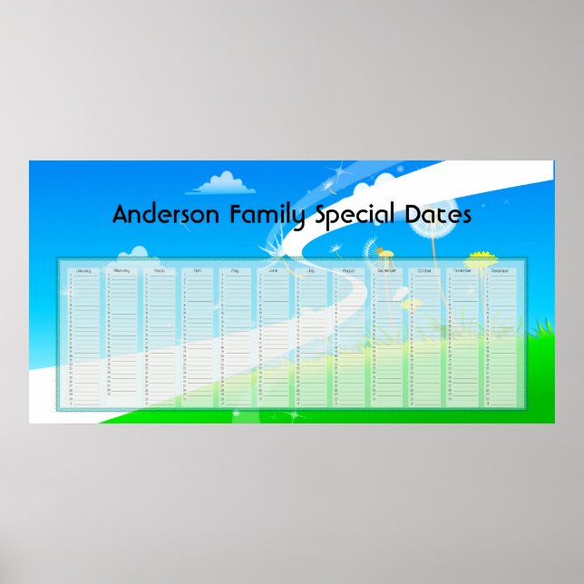 Affiche de calendrier éternel des pissenlits (Devant)