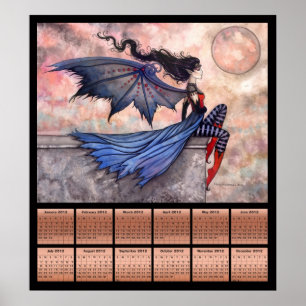 Affiche de calendrier gothique fée vampire 2012