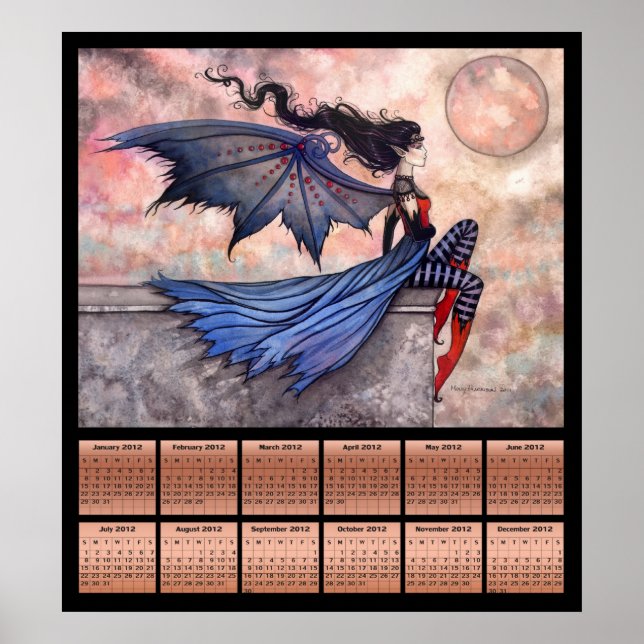 Affiche de calendrier gothique fée vampire 2012 (Devant)