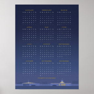 Affiche de calendrier Mid-Century 2014