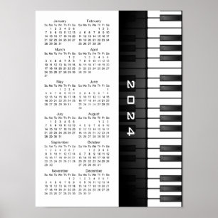 Affiche de calendrier mural de clavier de piano 20