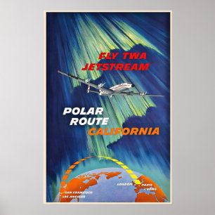 Affiche De Californie à l'Europe, envolez-vous à bord du J