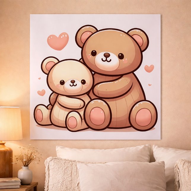 Affiche de câlin d'ours mignon (Créateur téléchargé)