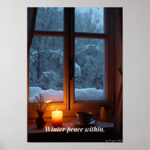 Affiche de calme minimal en hiver – Art mural neut