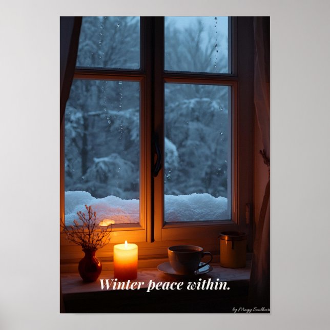 Affiche de calme minimal en hiver – Art mural neut (Devant)