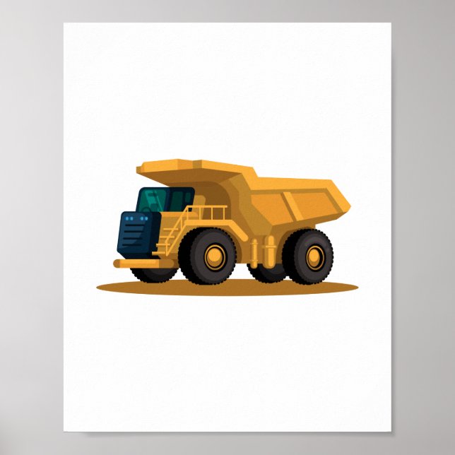 Affiche de camion à benne jaune pour chantier de c (Devant)