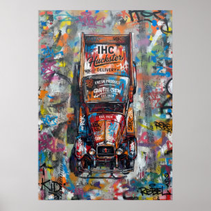 Affiche de camion de nourriture graffiti Art de ru