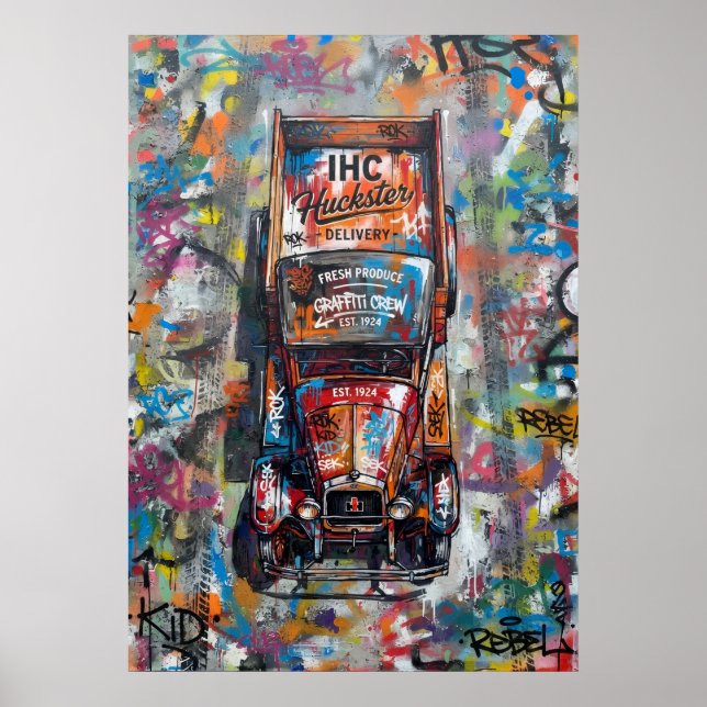 Affiche de camion de nourriture graffiti Art de ru (Devant)