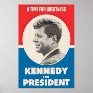 Affiche de campagne présidentielle de JFK vintage 