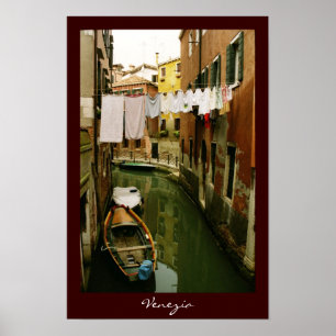 Affiche de canal de Venise de blanchisserie