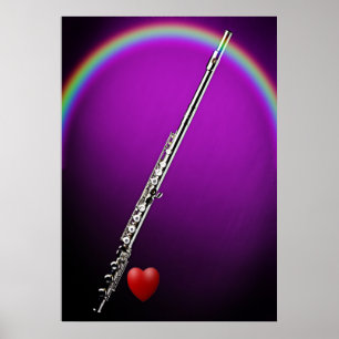 Affiche de cannelure ou de Flutist