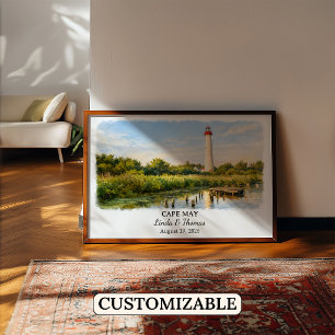 Affiche de Cape May New Jersey, Aquarelle, Sur mes