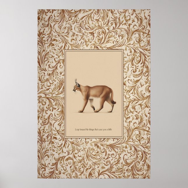 Affiche de caracal marchant Impression neutre de l (Devant)