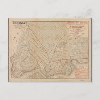 Affiche de carte ancienne de Brooklyn