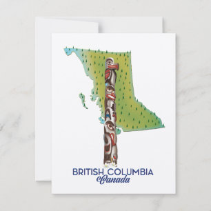 Affiche de carte de la Colombie-Britannique Canada