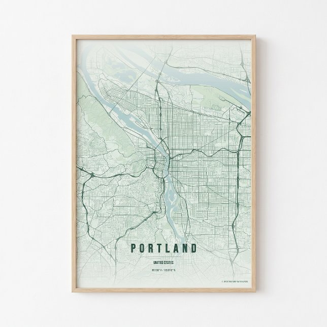 Affiche de carte de la forêt de Portland Impressio (Créateur téléchargé)