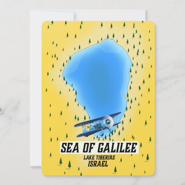 Affiche de carte de la mer de Galilée Israël (Devant)